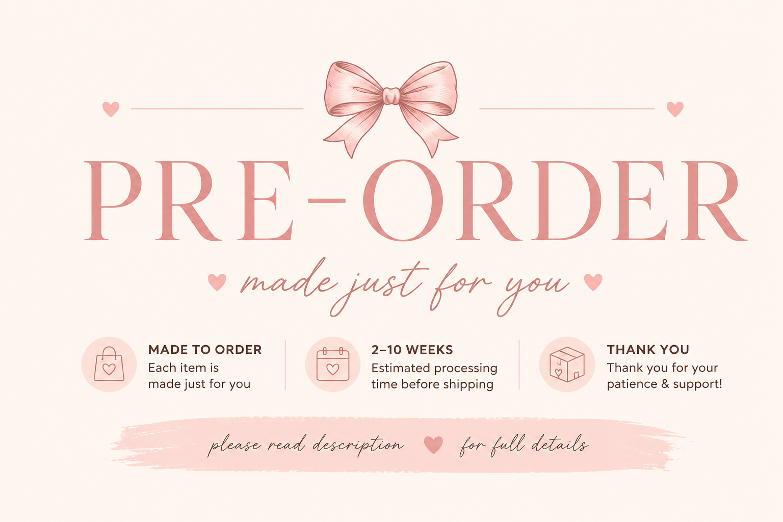 PRE ORDER 2- 10 WEEKS