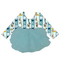 Long Sleeve Alaska Stripes Cruise tutu Girls Dress
