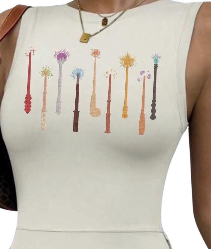 Harry Potter Wands Tennis Dress, Harry Potter Outfit For Women, Subtle Harry Potter wands embroidered athletic Dress