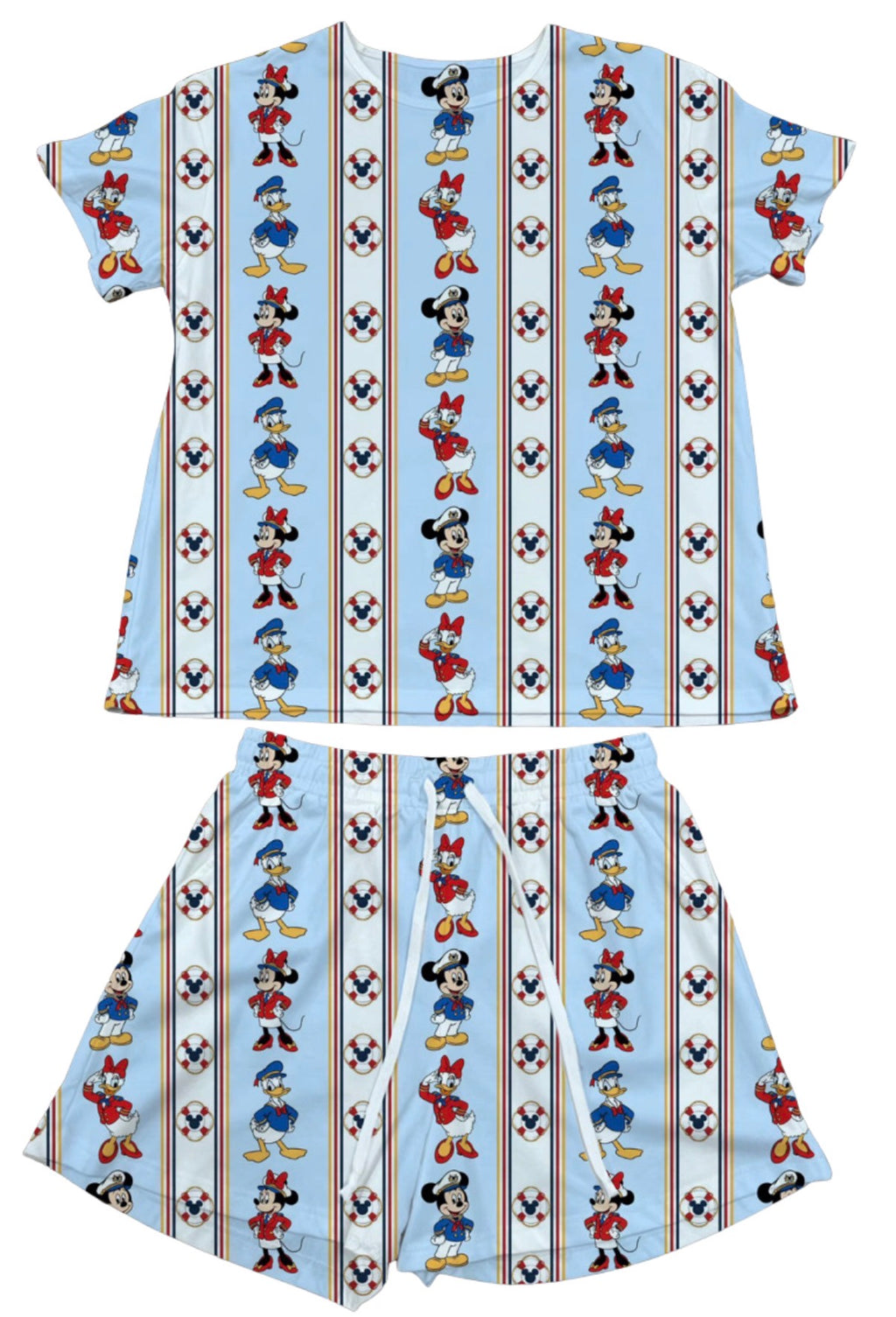 Captain Friends Stripes Waffle Knit Child and Women 100% Cotton