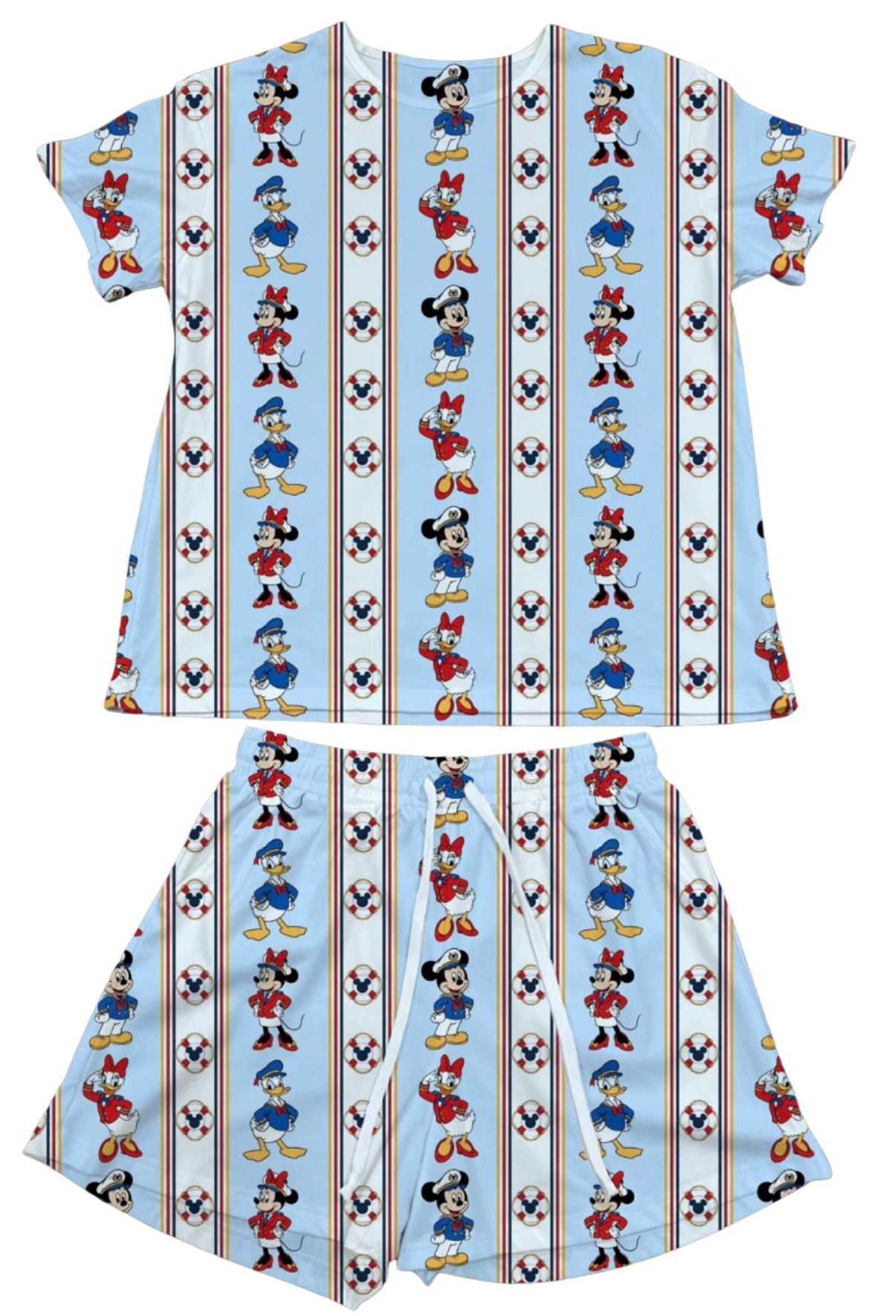 Captain Friends Stripes Waffle Knit Child and Women 100% Cotton