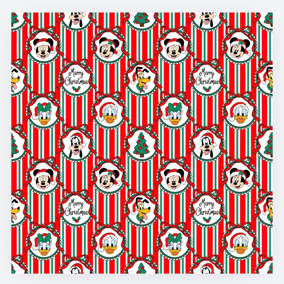Red Christmas Stripe Hair Bow Clip