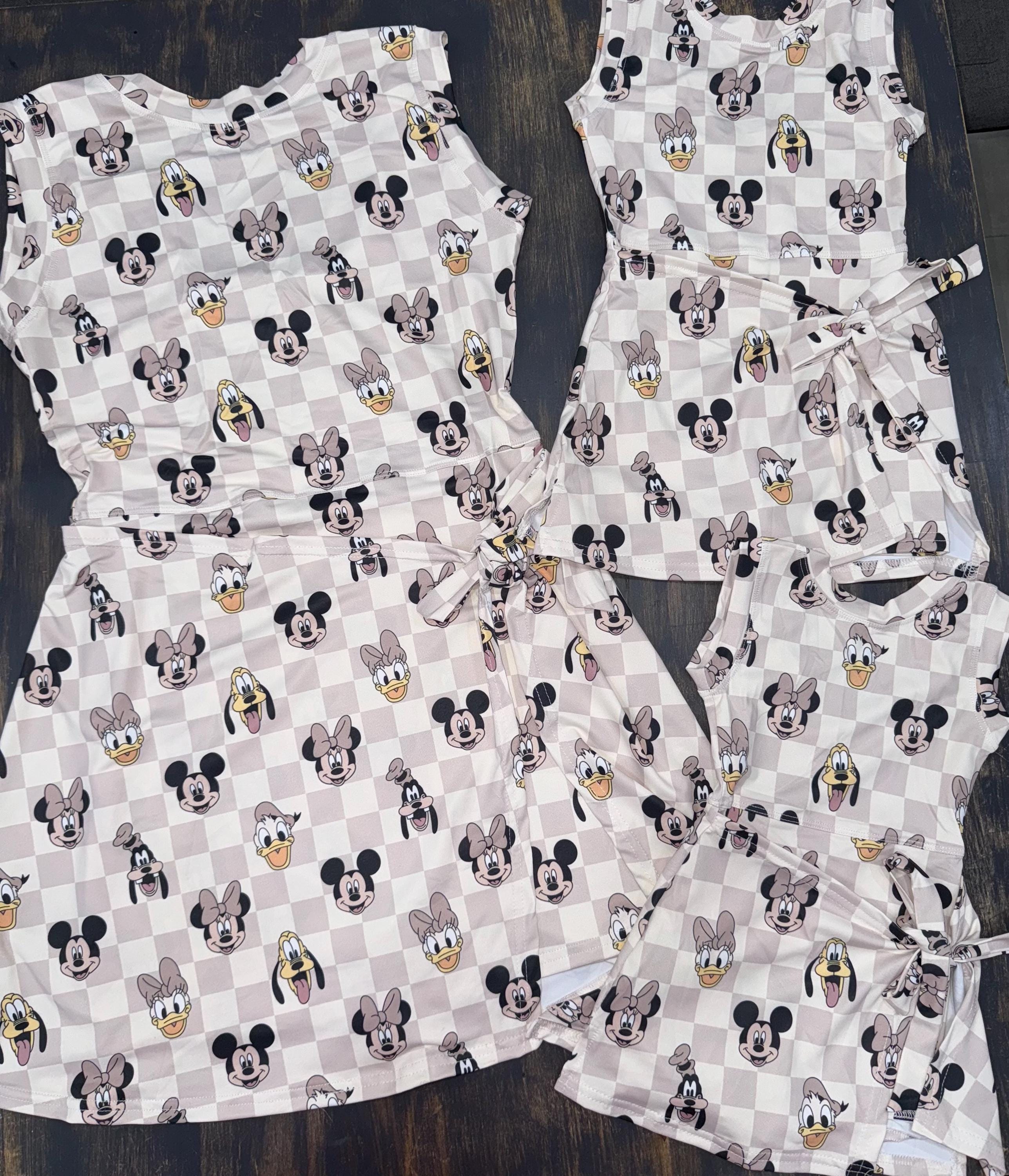 Disney Mickey and Friends Beige light weight Dress, Disney Tennis Dress,  Women and Girls Sizes. READY TO SHIP- Will Not Restock