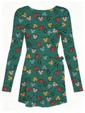 LONG SLEEVE Christmas Lights Wrap Dress Girls and Women with Hair Bow