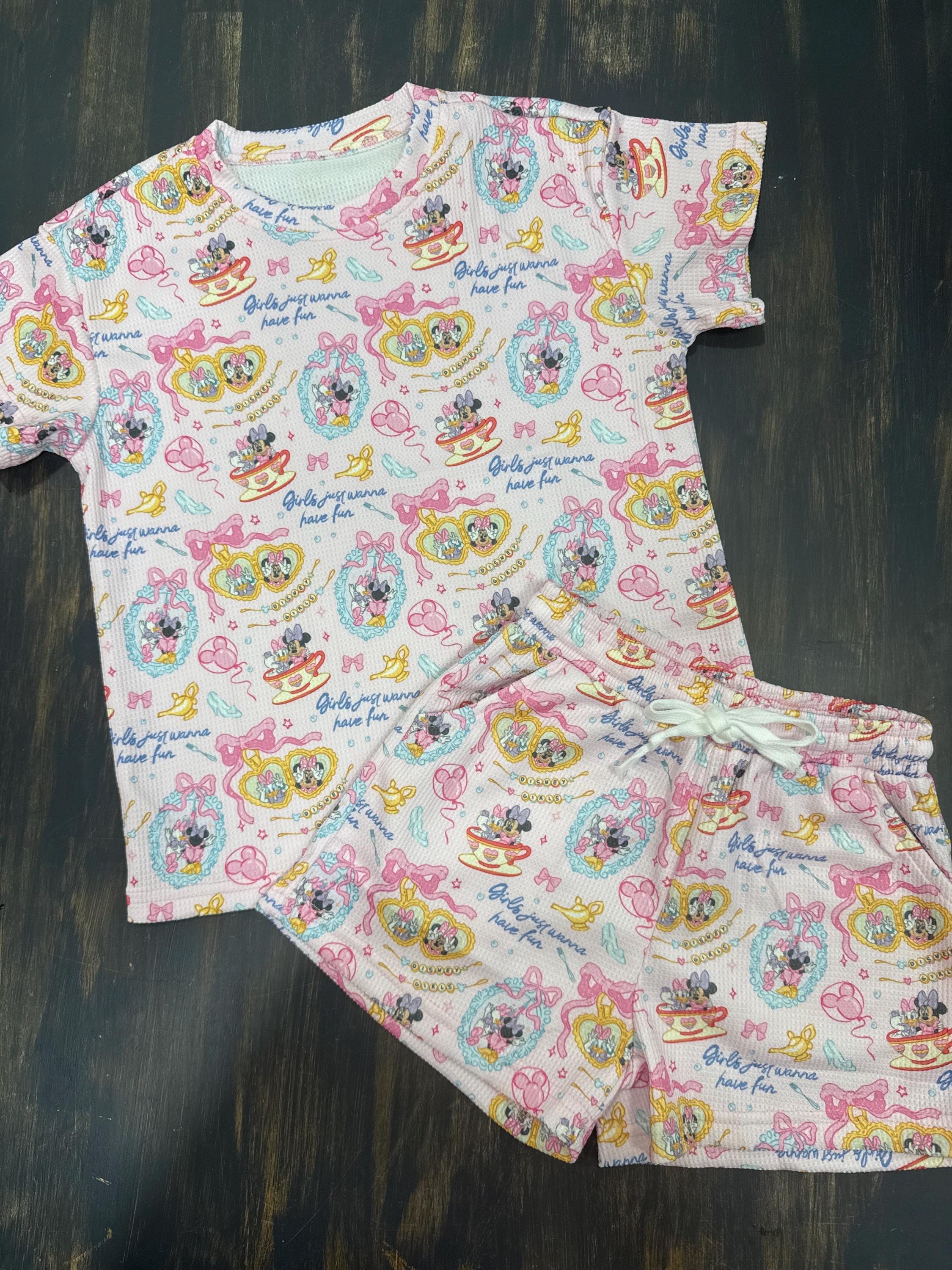 1 Ready To Ship Mickey Cruise  Waffle Knit Set Mommy and Me