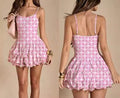 1-Ready to Ship Pink Ginham Short Flowy Athletic Tennis Dress,  Women and Girls Sizes