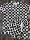 1 Ready To Ship Mouse and friends Checkers  Waffle Knit Set Mommy and Me