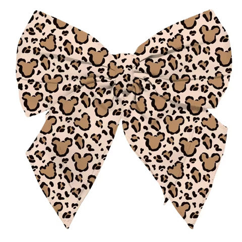 Mickey Leopard Hair Bow Clip