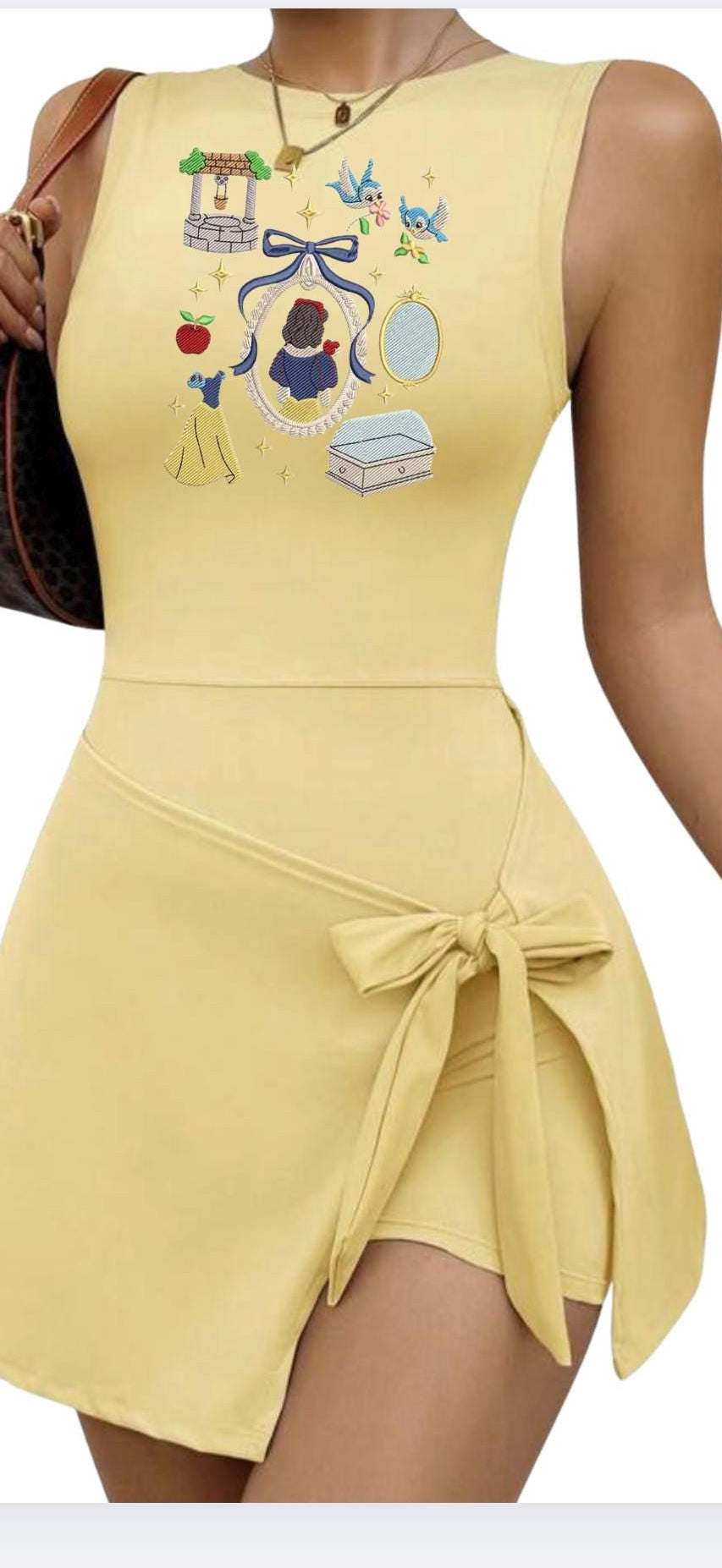 Snow White Disney Tennis Dress, Disney Outfit For Women, Snow White embroidered dress