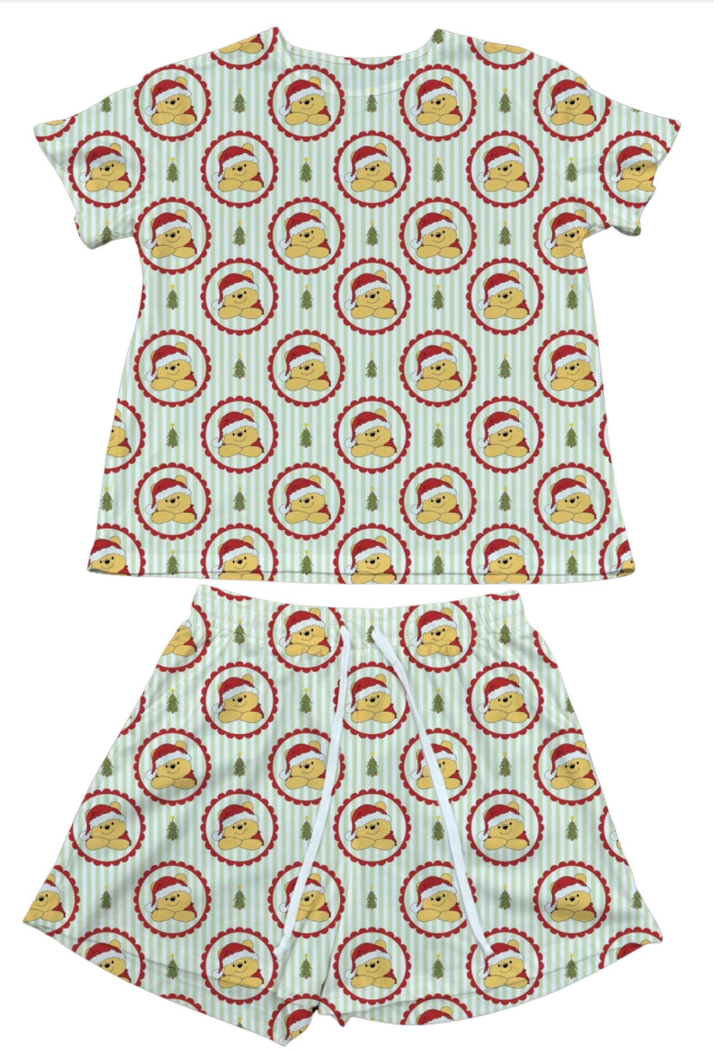 Pooh Christmas Waffle Knit Child and Women 100% Cotton