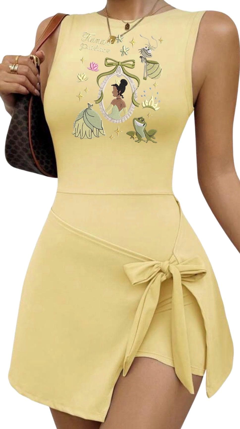 Tiana Disney Tennis Dress, Disney Outfit For Women, embroidered Princess and the frog dress