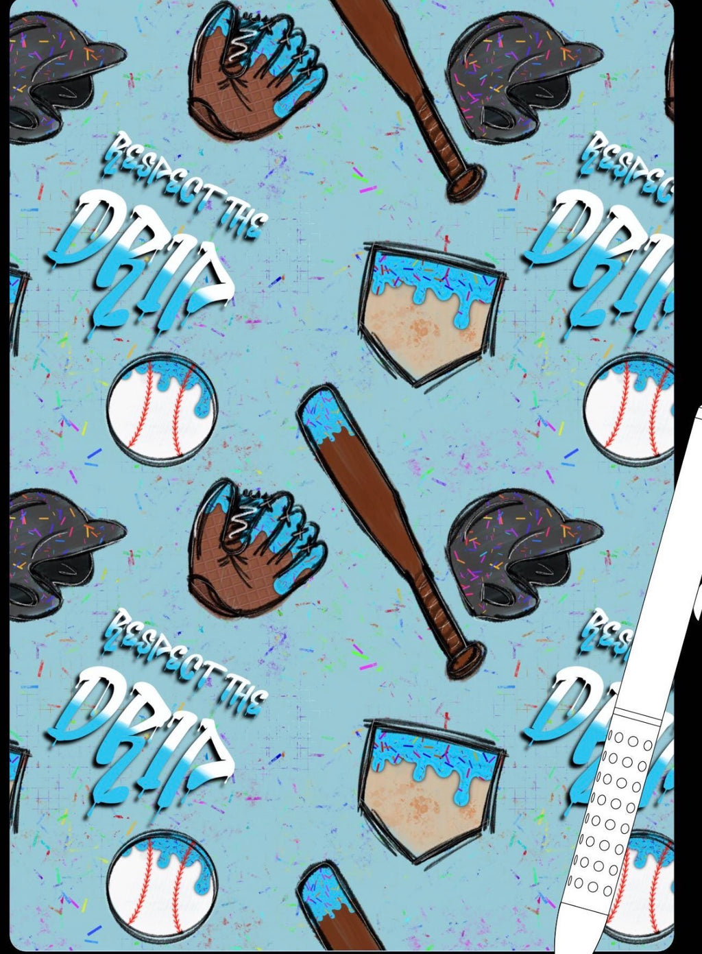 Blue Drip Waffle Knit Boy and Men 100% Cotton