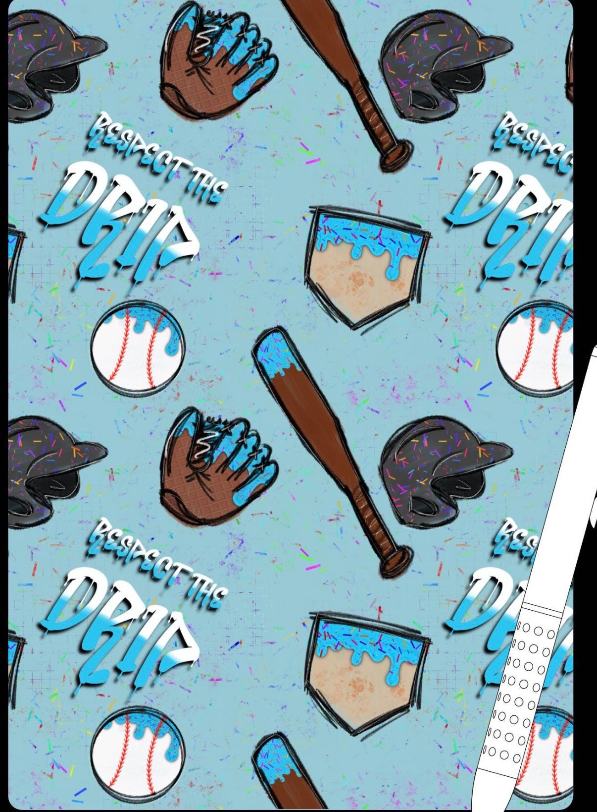 Blue Drip Waffle Knit Boy and Men 100% Cotton