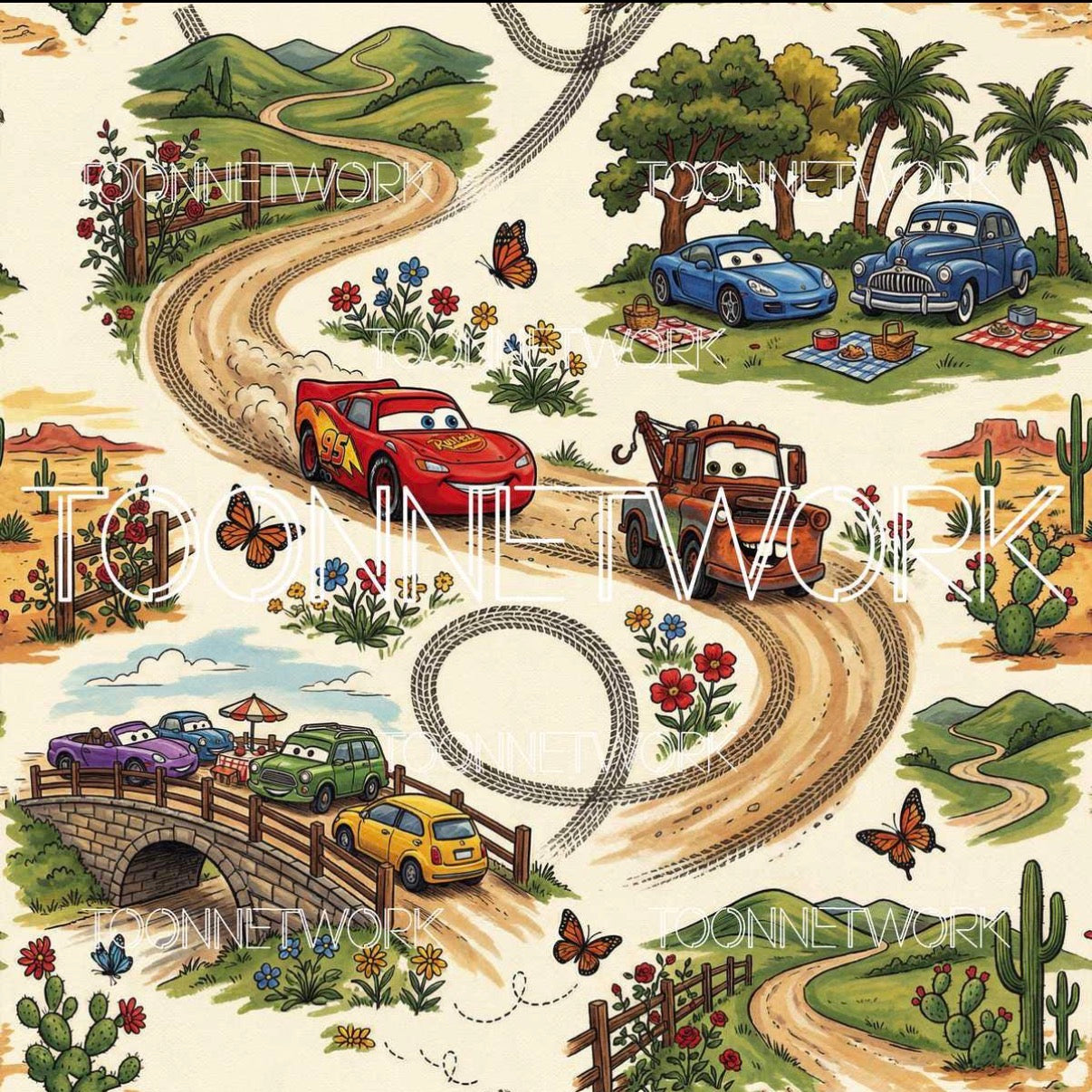 Cars Land Waffle Knit Boy and Men 100% Cotton