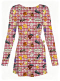 LONG SLEEVE Remy Food and Wine Wrap Dress Girls and Women with Hair Bow