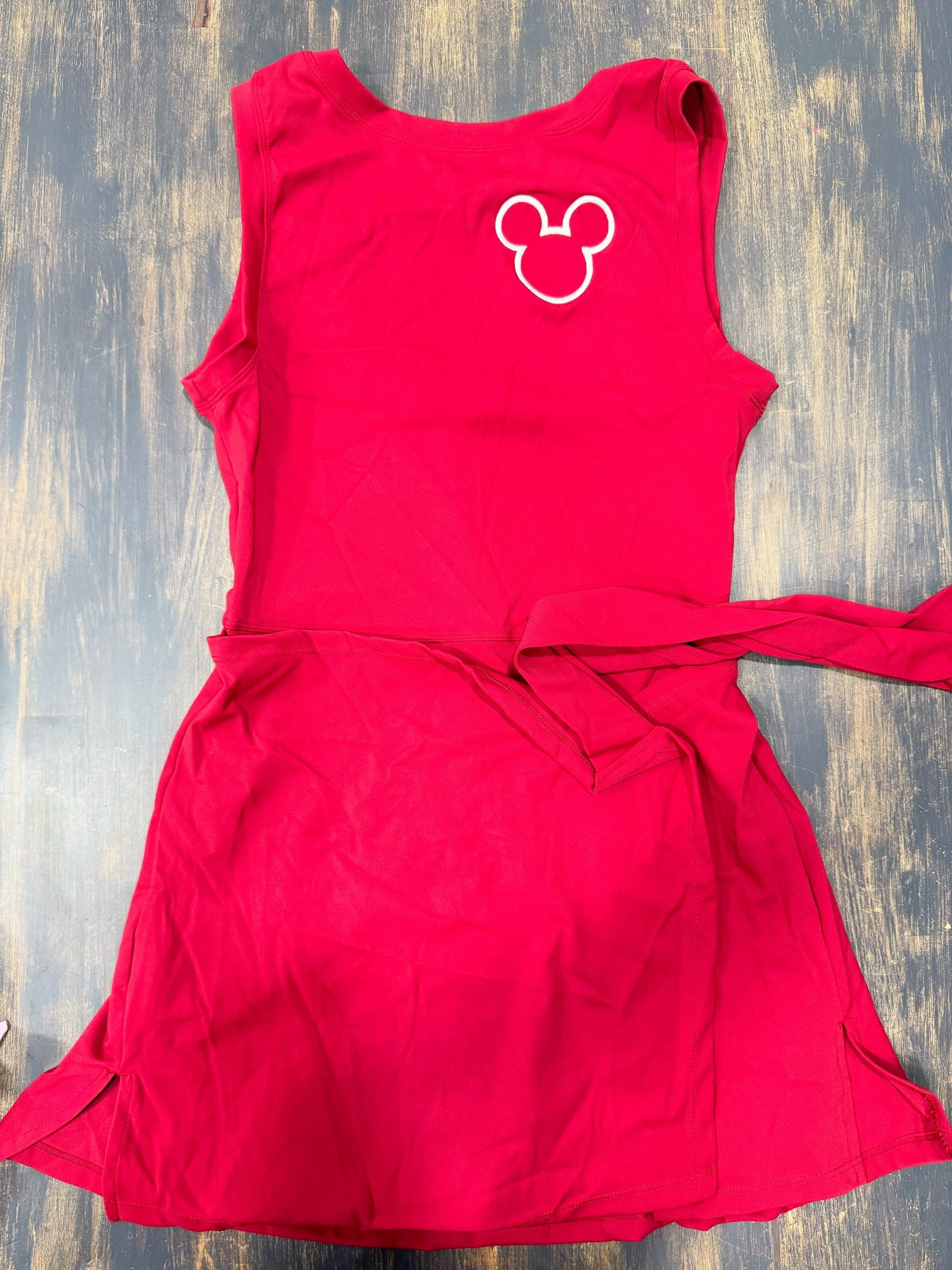 Disney Tennis Dress, Pink with White Mickey embroidered Disney Outfit For Women, Subtle Disney Dress