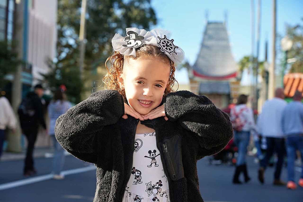Disney Steamboat Willie Mickey Black Bow long Sleeve Athletic Dress, Shorts Pull Down in the back, Women and Girls Sizes. 1923