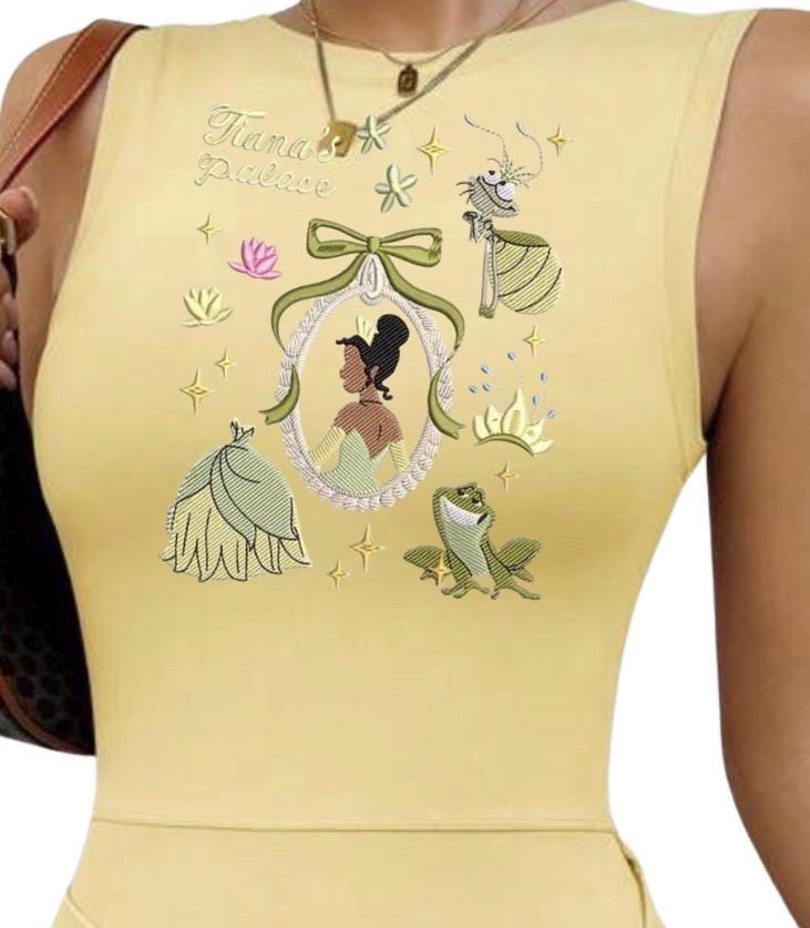 Tiana Disney Tennis Dress, Disney Outfit For Women, embroidered Princess and the frog dress