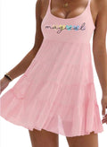 Pink Pastel Magical Disney flowy Tennis Dress, Disney Outfit For Women, Mickey Pasteld