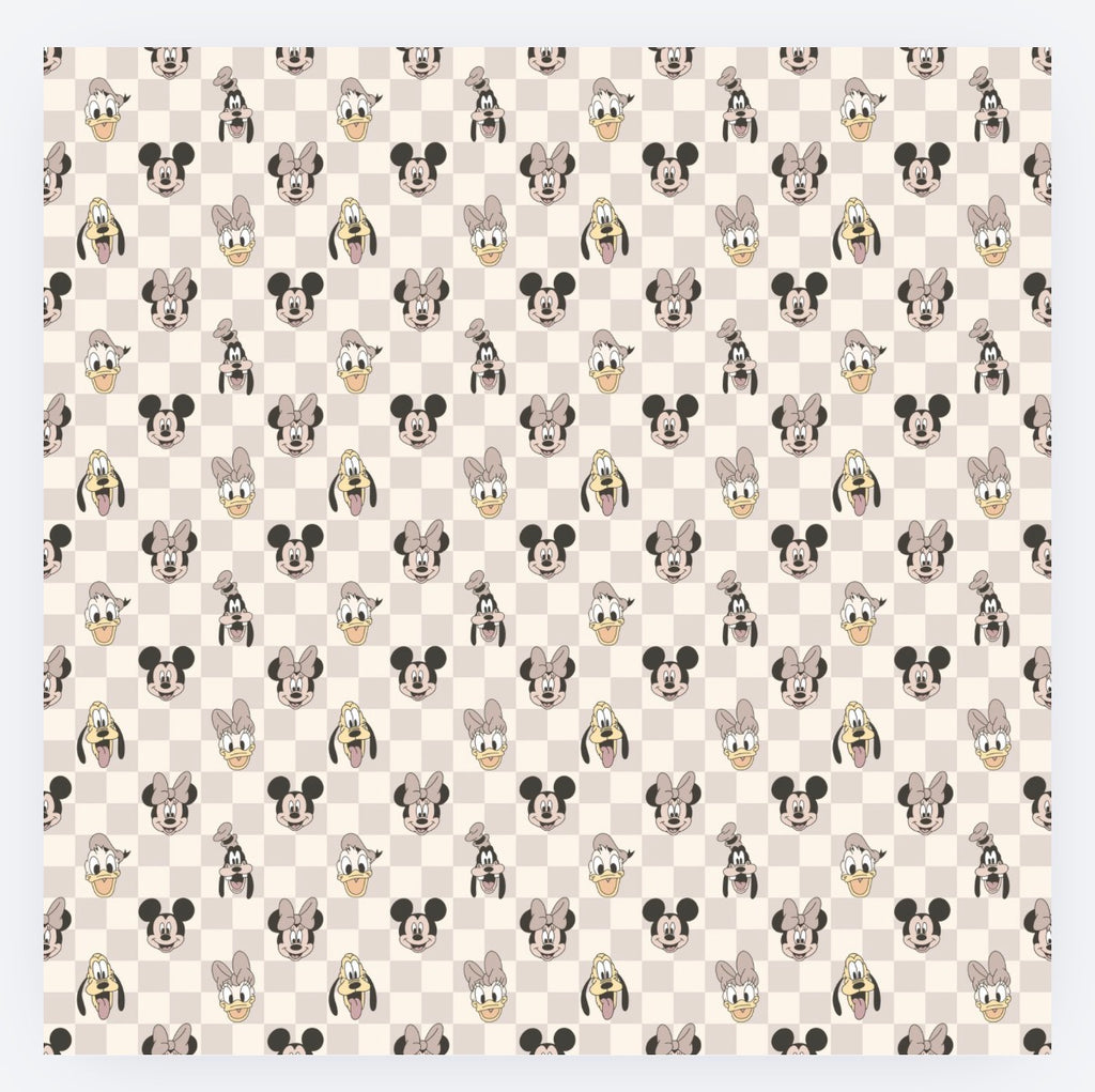 Beige Checkers Hair Bow Clips