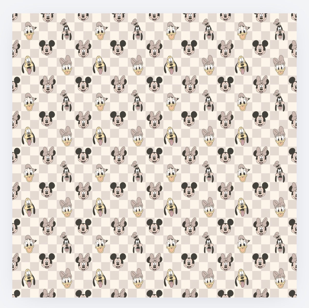 Beige Checkers Hair Bow Clips