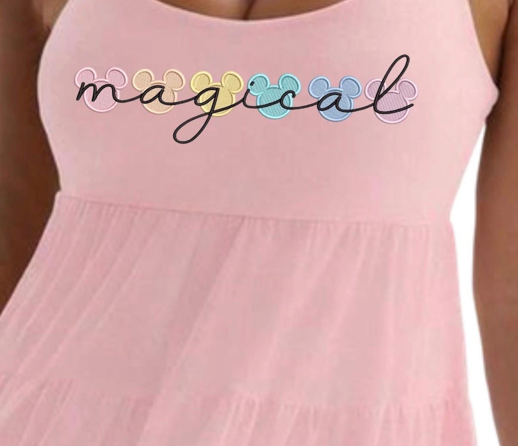 Pink Pastel Magical Disney flowy Tennis Dress, Disney Outfit For Women, Mickey Pasteld