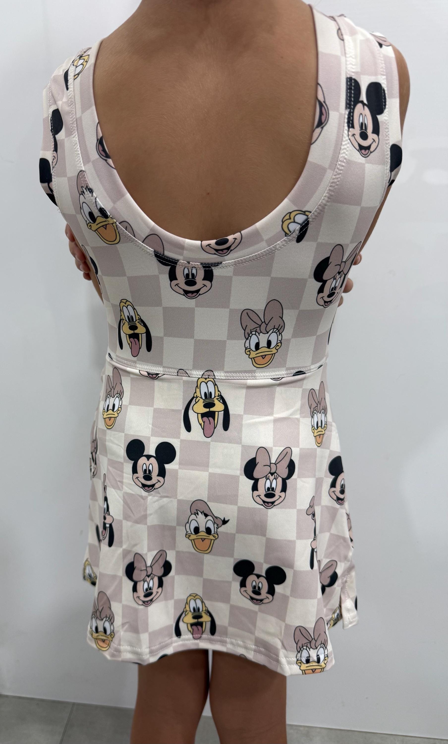 Disney Mickey and Friends Beige light weight Dress, Disney Tennis Dress,  Women and Girls Sizes. READY TO SHIP- Will Not Restock