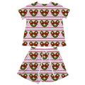 Pink Christmas stripe Waffle Knit Child and Women 100% Cotton