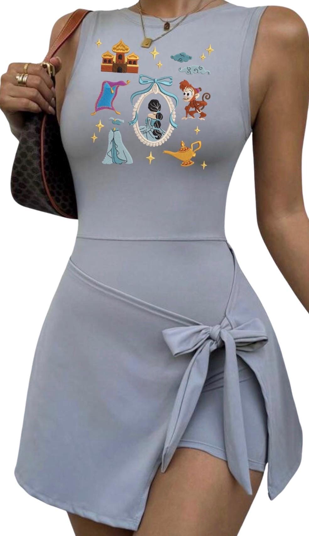 Jasmine Disney Tennis Dress, Disney Outfit For Women, Princess Jasmine embroidered dress