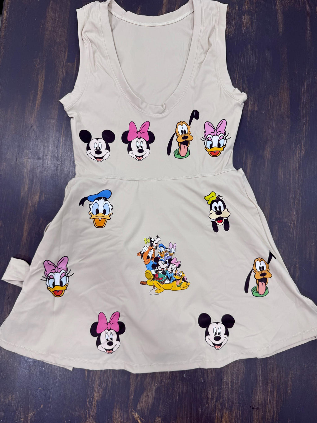 Disney Tennis Dress, Disney Outfit, PINK or NUDE Mickey and Friends Athletic Dress.