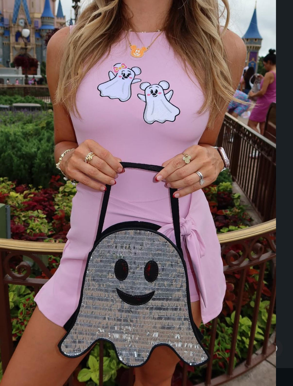 Halloween Disney Tennis Dress, Disney Outfit For Women, Ghosty, mickey ghosty dress Embroidered