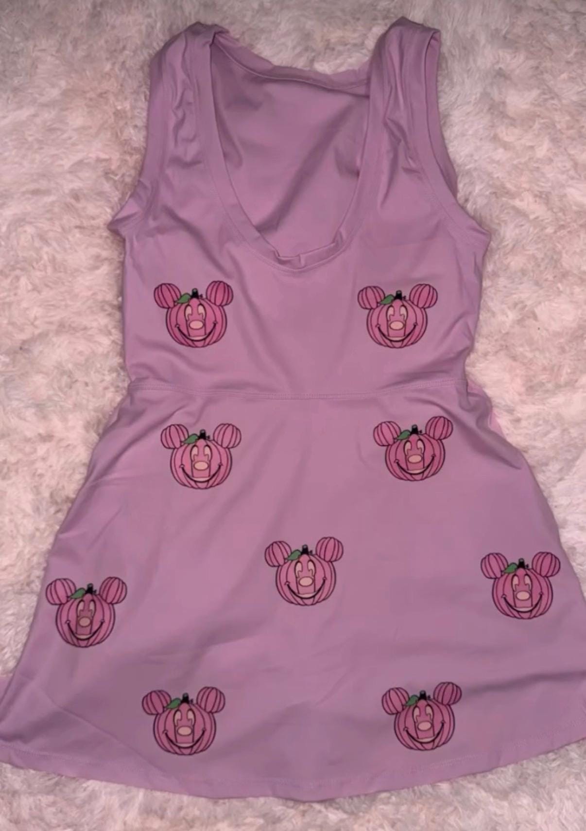 All Pink Halloween Disney Tennis Dress, Disney Outfit For Women, Mickey Pink Pumpkins