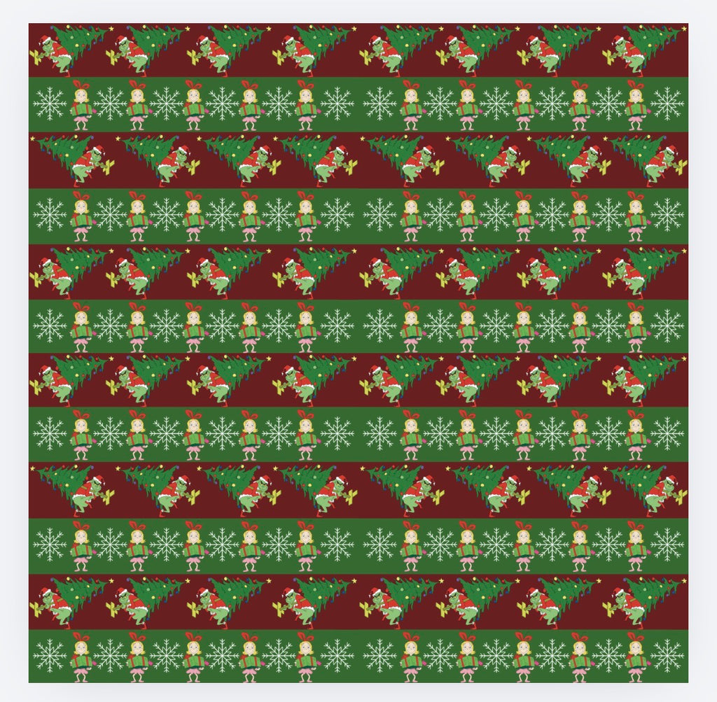 Grinchy Stripes Friends Waffle Knit Child and Women 100% Cotton