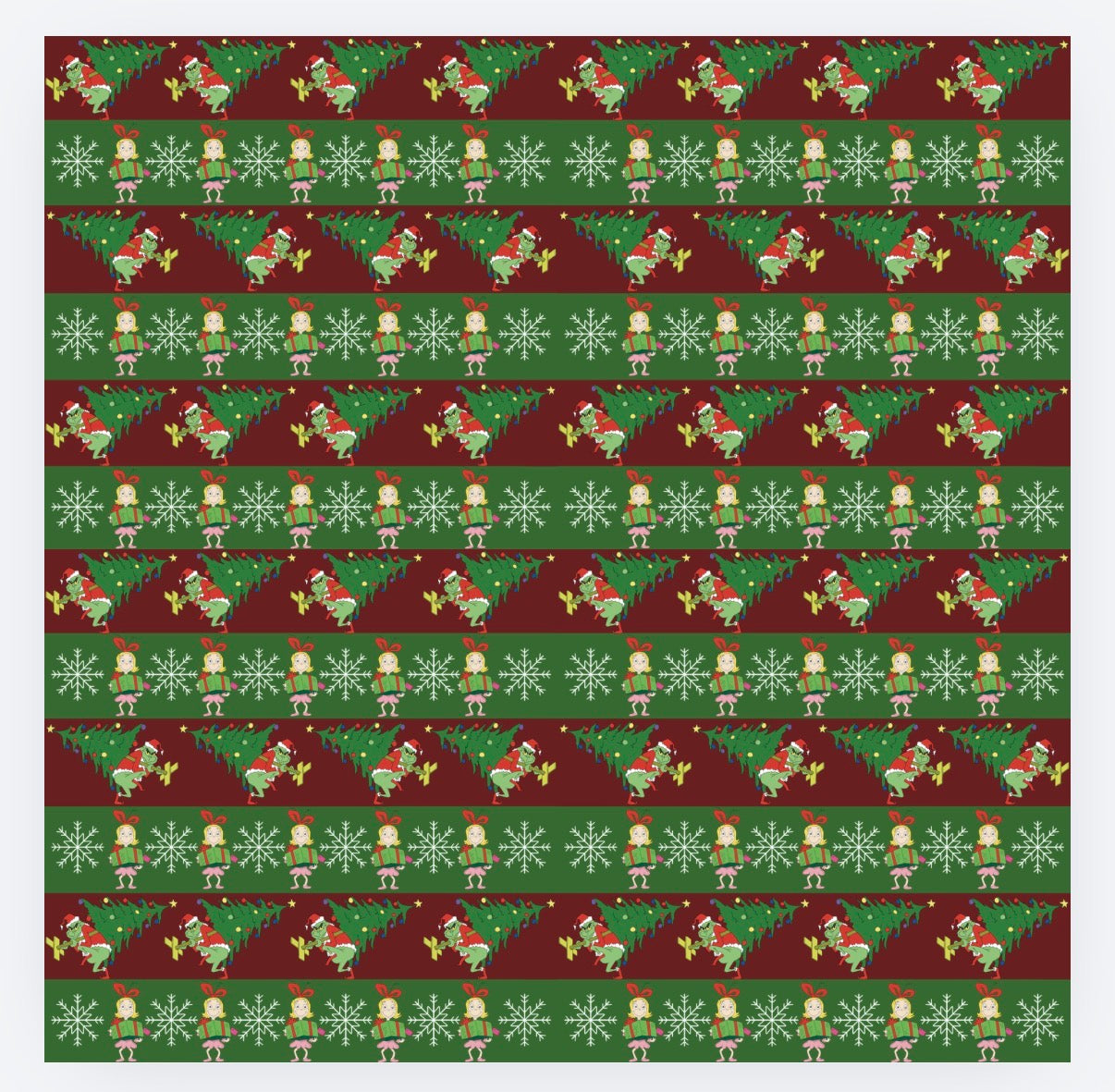 Grinchy Stripes Friends Waffle Knit Child and Women 100% Cotton