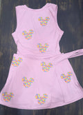 Disney Flower Mickey Pink Tennis Dress, Disney Outfit For Women Flower Athletic Dress