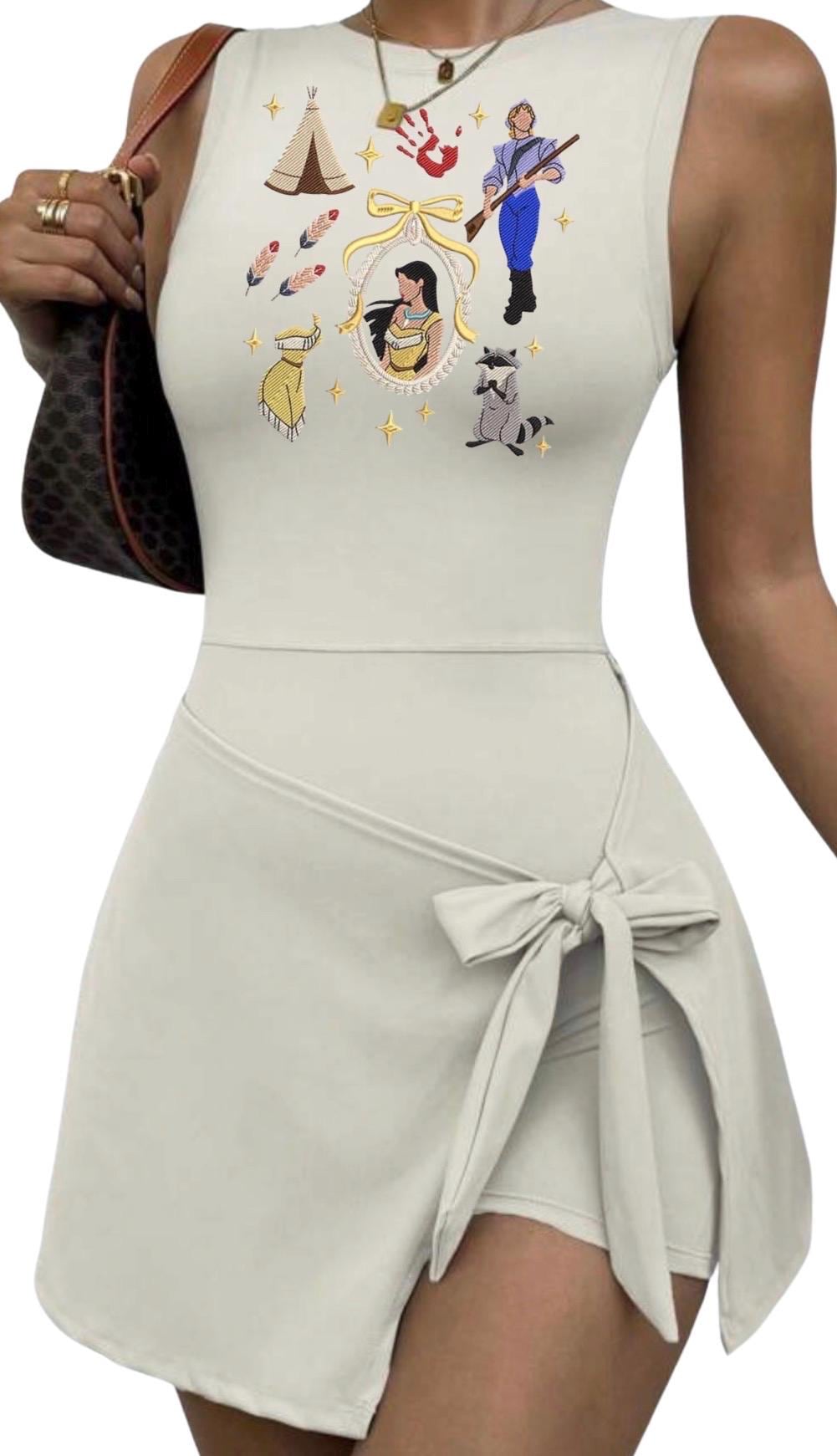 Pocahontas Disney Tennis Dress, Disney Outfit For Women, Pocahontas embroidered dress