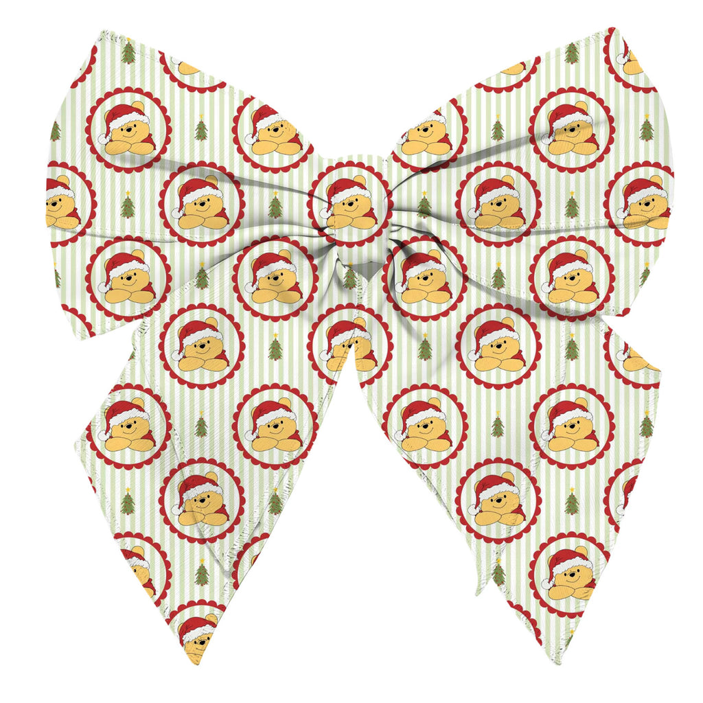 Pooh Christmas Wrap Dress Girls and Women with Hair Bow