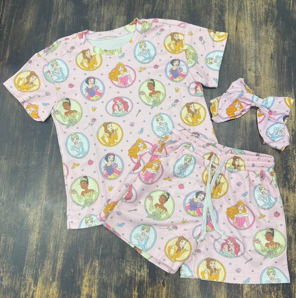 Donald and Daisy Stripes Waffle Knit Set Child and Women