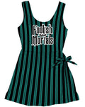 Foolish Mortal Wrap Dress Girls and Women with Hair Bow