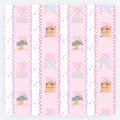Pink Park Stripe Hair Bow Clips