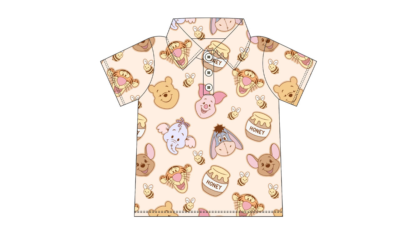 Pooh and Friends Boy and Men Dri-Fit Performance Polo Shirt