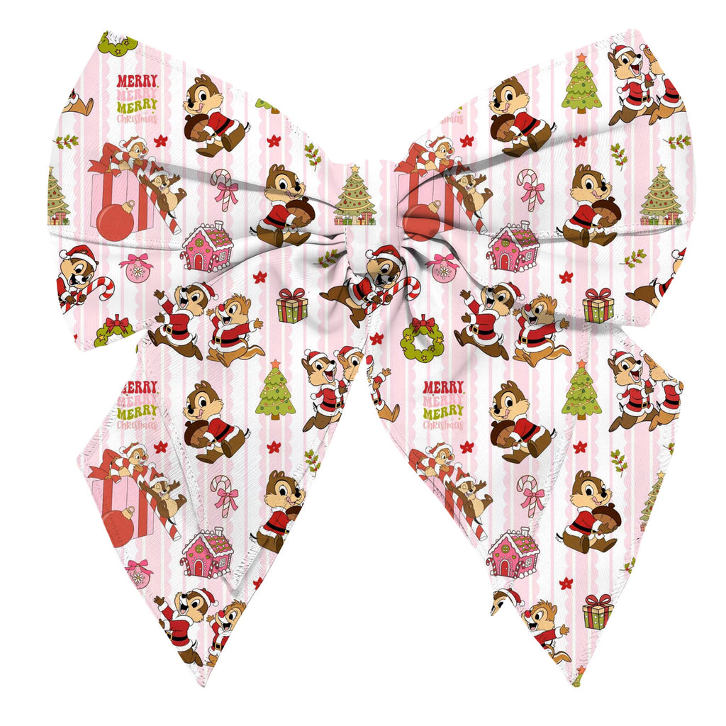Chip and Dale Christmas Pin Stripe Waffle Knit Child and Women 100% Cotton