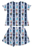 Frozen Stripes Waffle Knit Child and Women 100% Cotton
