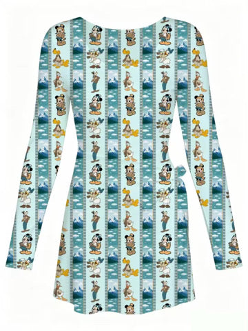 Alaska Long Sleeve Wrap Dress Girls and Women with Hair Bow