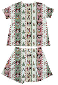 Mickey and Friends Christmas Stripe Waffle Knit Child and Women 100% Cotton
