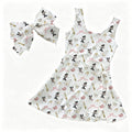 Disney Wedding Wrap Dress Girls and Women with Hair Bow