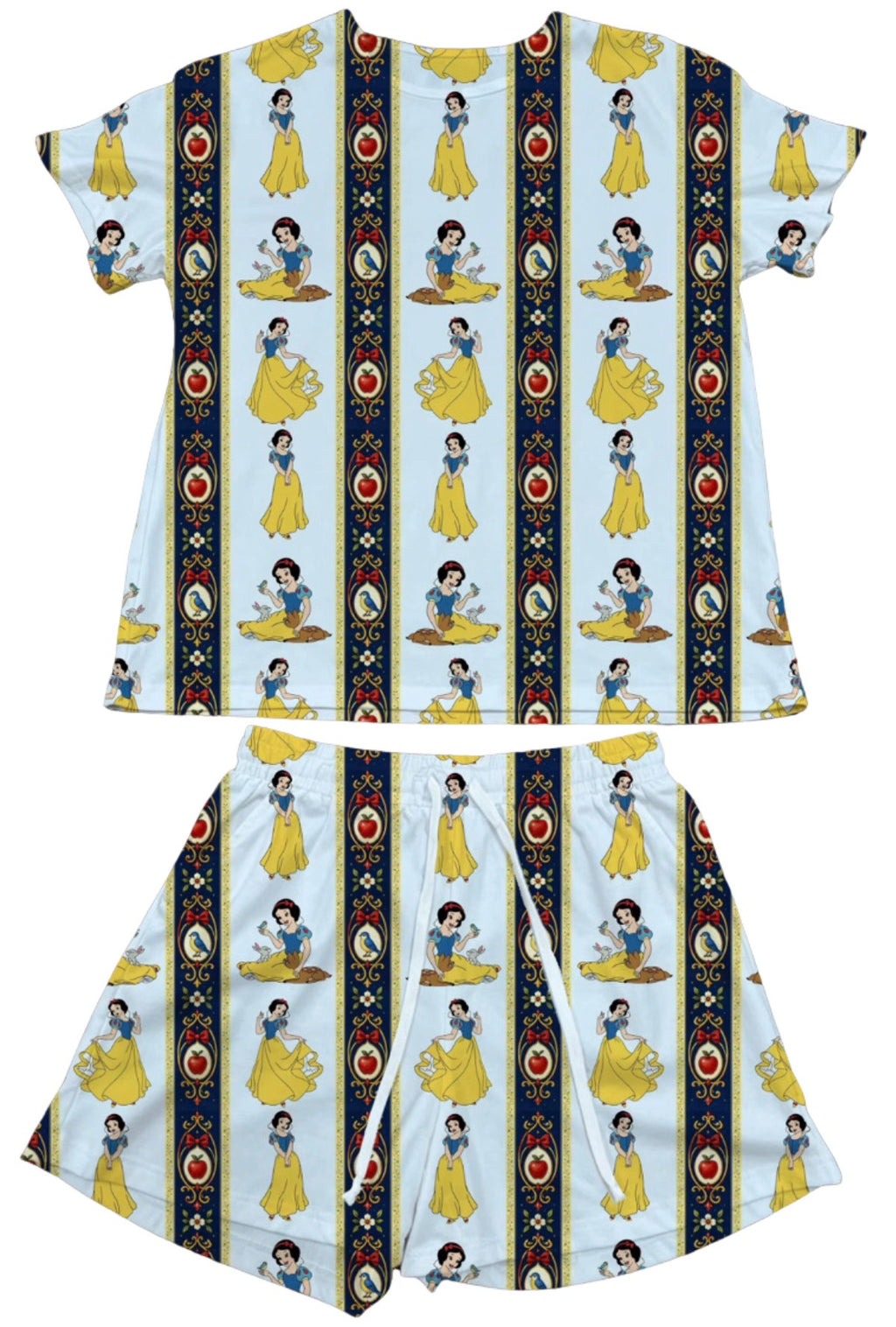 Snow White Stripes Waffle Knit Child and Women 100% Cotton