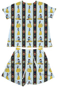 Snow White Stripes Waffle Knit Child and Women 100% Cotton