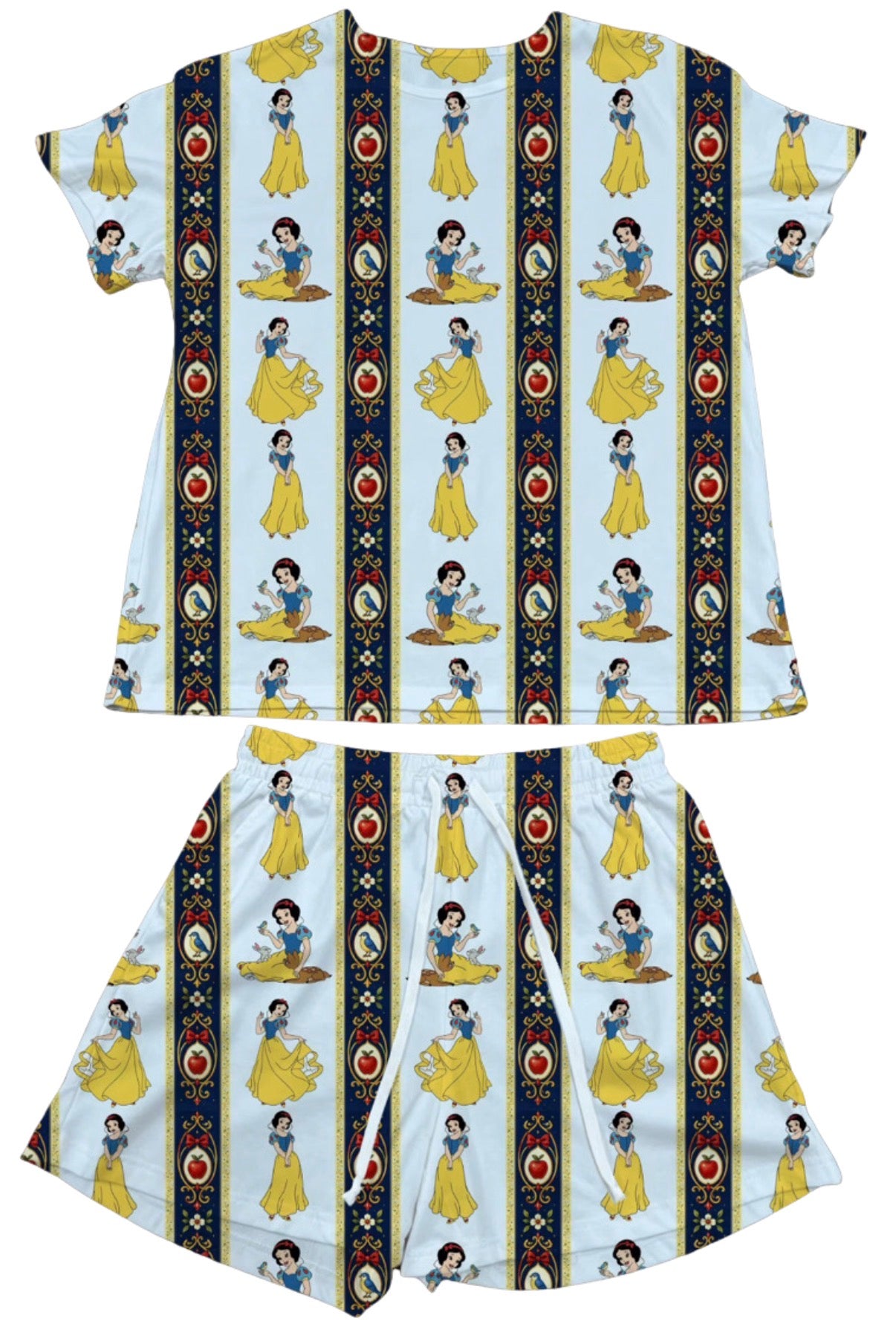 Snow White Stripes Waffle Knit Child and Women 100% Cotton