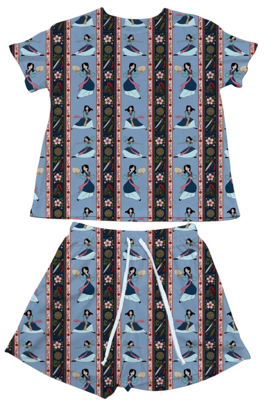 Mulan Stripes Waffle Knit Child and Women 100% Cotton